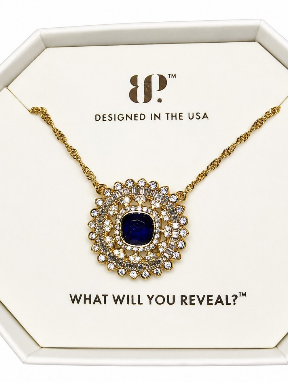 Bomb Party "Played Like A Poem" Necklace – NWT – Lab Created Sapphire & Genuine
